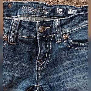 Miss Me Jeans, size 26, bootcut, blue jeans.